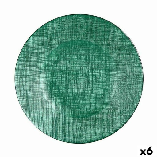 Set 6 farfurii intinse, Vivalto, Ø21 cm, sticla, verde