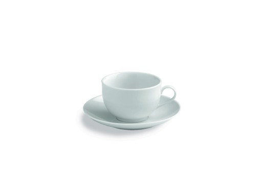 Set 6 cesti de ceai cu farfurie Metropolis, Tognana Porcellane, 260 ml, portelan, alb