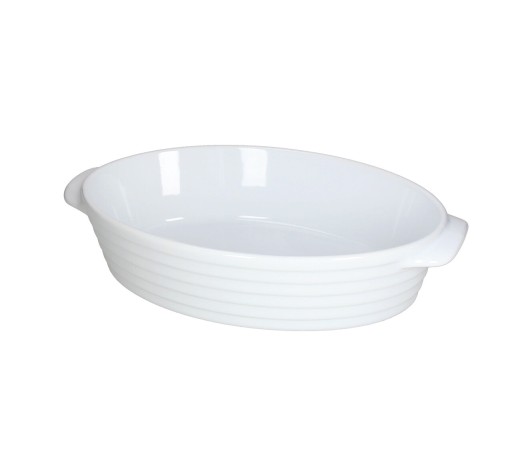 Tava de copt Pl-Cook Rings, Tognana Porcellane, 36x22.5x8.5 cm, ceramica, alb