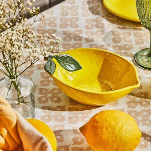 Bol Relief Lemon Garden, Tognana Porcellane, 18x12x5 cm, ceramica, galben
