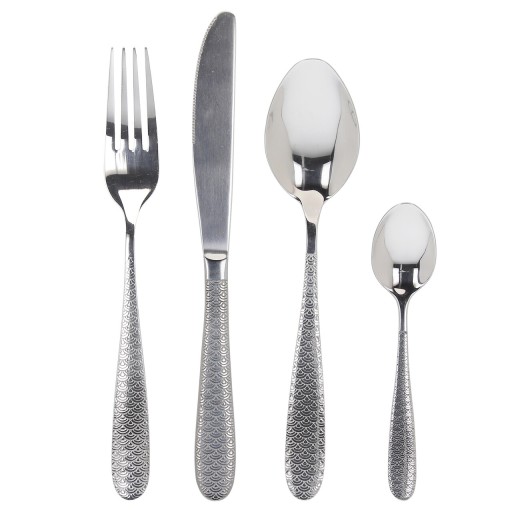 Set tacamuri 24 piese Antony Orientale, Tognana Porcellane, inox, argintiu