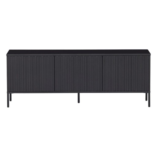 Comodă TV neagră din lemn de pin 150x56 cm Gravure – WOOOD