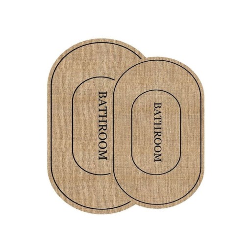 Covorașe de baie negre/maro 2 buc. 60x90 cm Jute Look – Mila Home