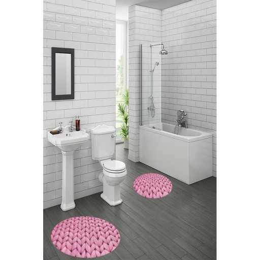 Covorașe de baie roz 2 buc. ø 60 cm – Mila Home