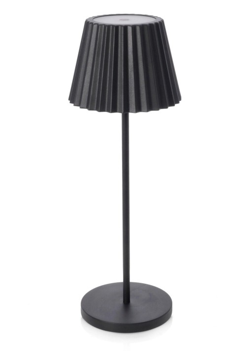 Lampa LED de exterior Artika, Bizzotto, 12.5x36 cm, cu baterie reincarcabila, otel acoperit cu pulbere, negru