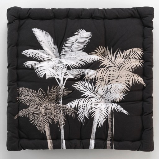 Fotoliu bean bag alb/negru Ethno Palm – douceur d'intérieur