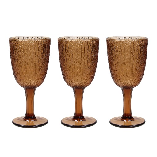 Set 3 pahare Davor, Tognana Porcellane, 250 ml, sticla, maro