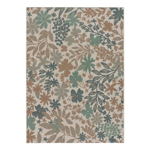 Covor de exterior Universal Floral, 130 x 190 cm, bej-verde