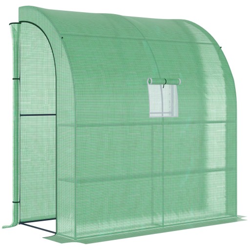 Outsunny Sera de Perete pentru legume, fructe, plante din Otel si PE, protectie plante 200x100x213cm | Aosom ro