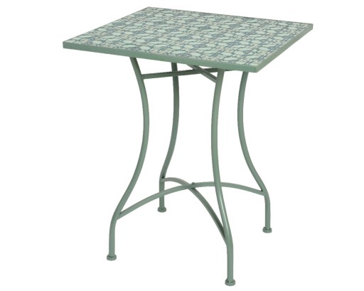 Masa pentru gradina Orleans, Decoris, 58 x 58 x 72 cm, pliabil, fier/ceramica, verde