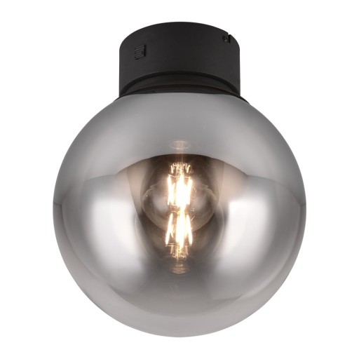 Plafonieră neagră LED cu abajur din sticlă ø 30 cm Cipallone – CINQUE