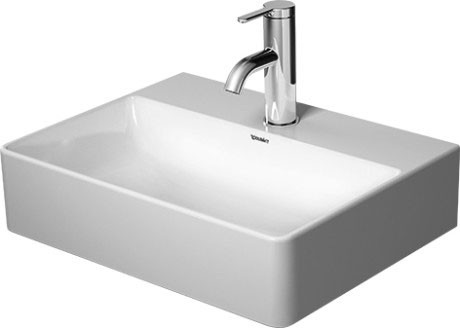 Lavoar Duravit DuraSquare 45x35 cm fara preaplin cu capac ceramic pentru ventil inclus si finisaj suplimentar