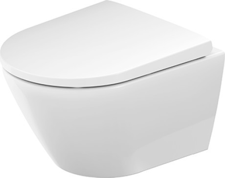 Vas wc suspendat Duravit D-Neo Compact Rimless 37x48cm fixare ascunsa alb