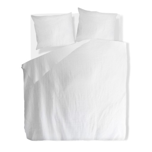 Lenjerie de pat albă din muselină pentru pat dublu 200x200 cm Plain Muslin – Butter Kings