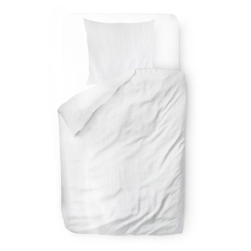 Lenjerie de pat albă din muselină pentru pat de o persoană 140x200 cm Plain Muslin – Butter Kings