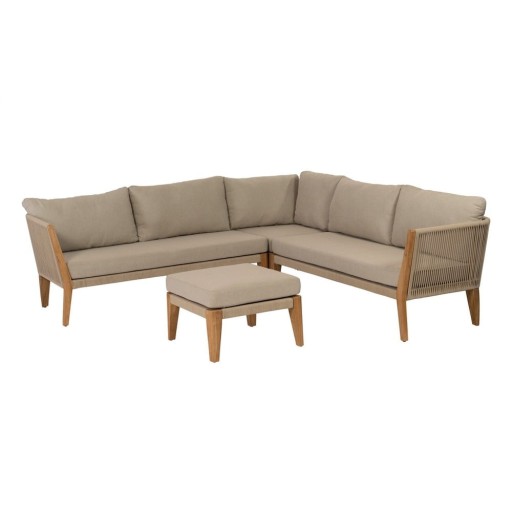 Set mobilier de grădină bej/natural pentru 4 persoane San Remo – Exotan